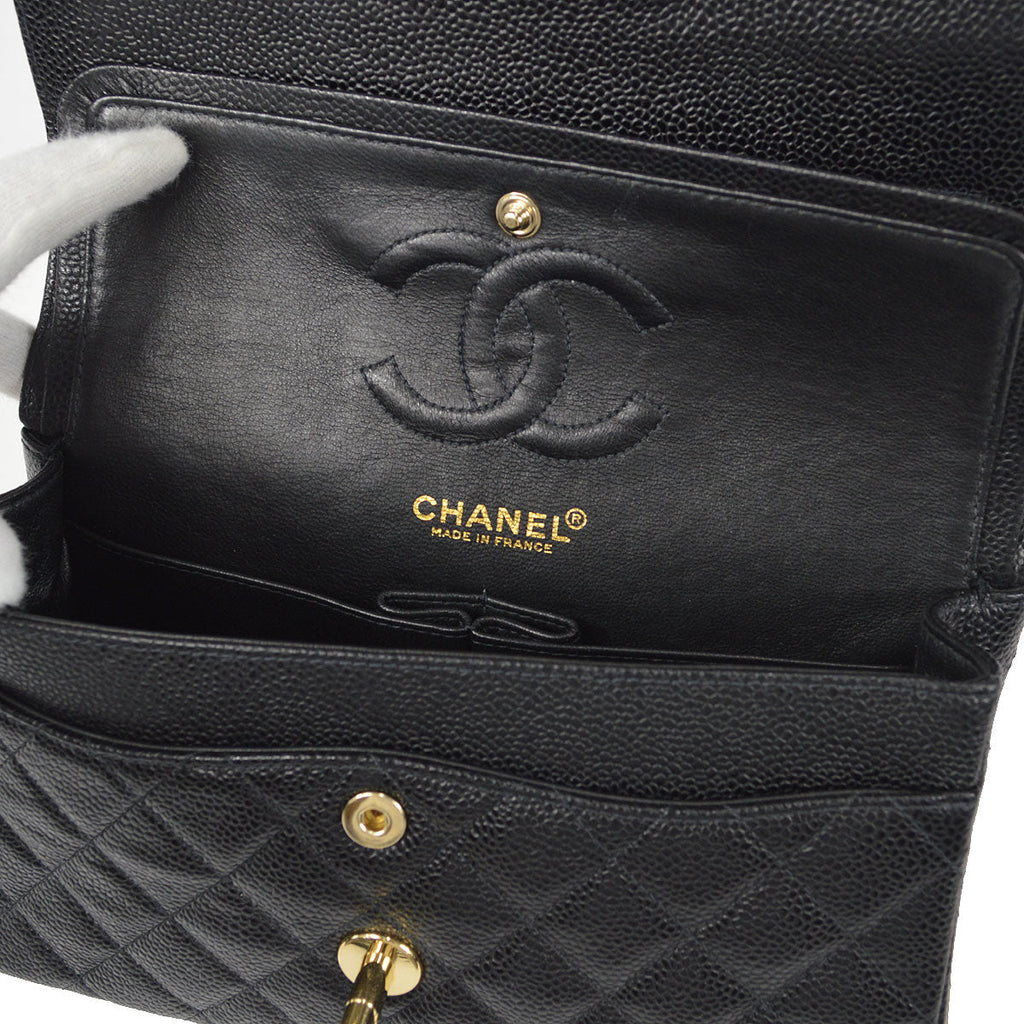 CHANEL 2001-2003 Classic Double Flap Small Black Caviar