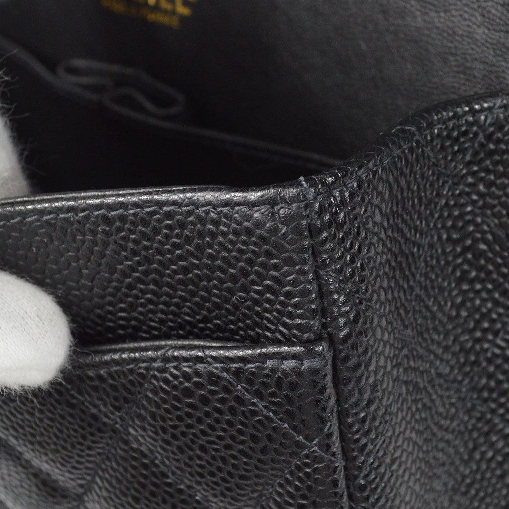 CHANEL 2001-2003 Classic Double Flap Small Black Caviar
