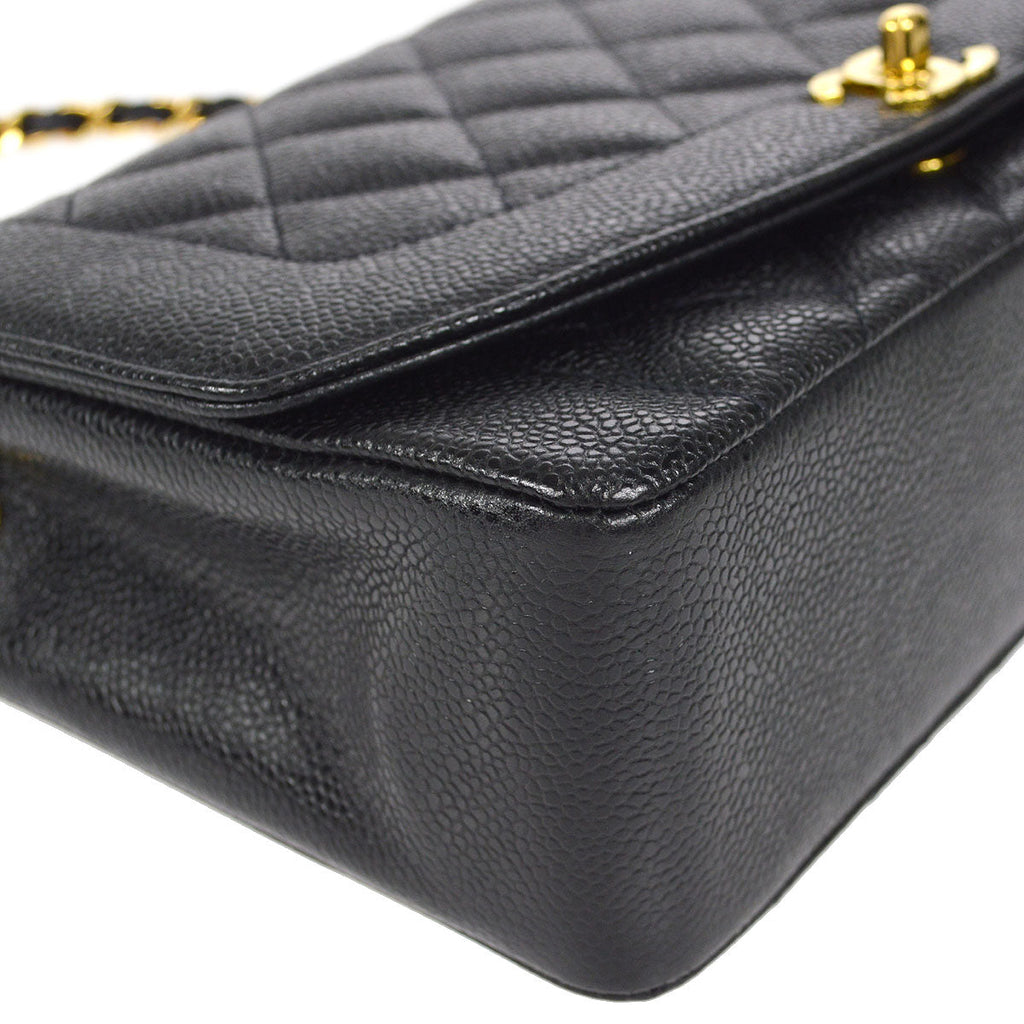 CHANEL Medium Diana Chain Shoulder Bag Black Caviar