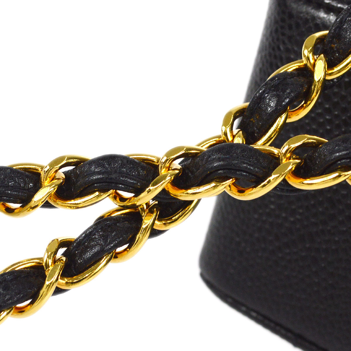 CHANEL Medium Diana Chain Shoulder Bag Black Caviar