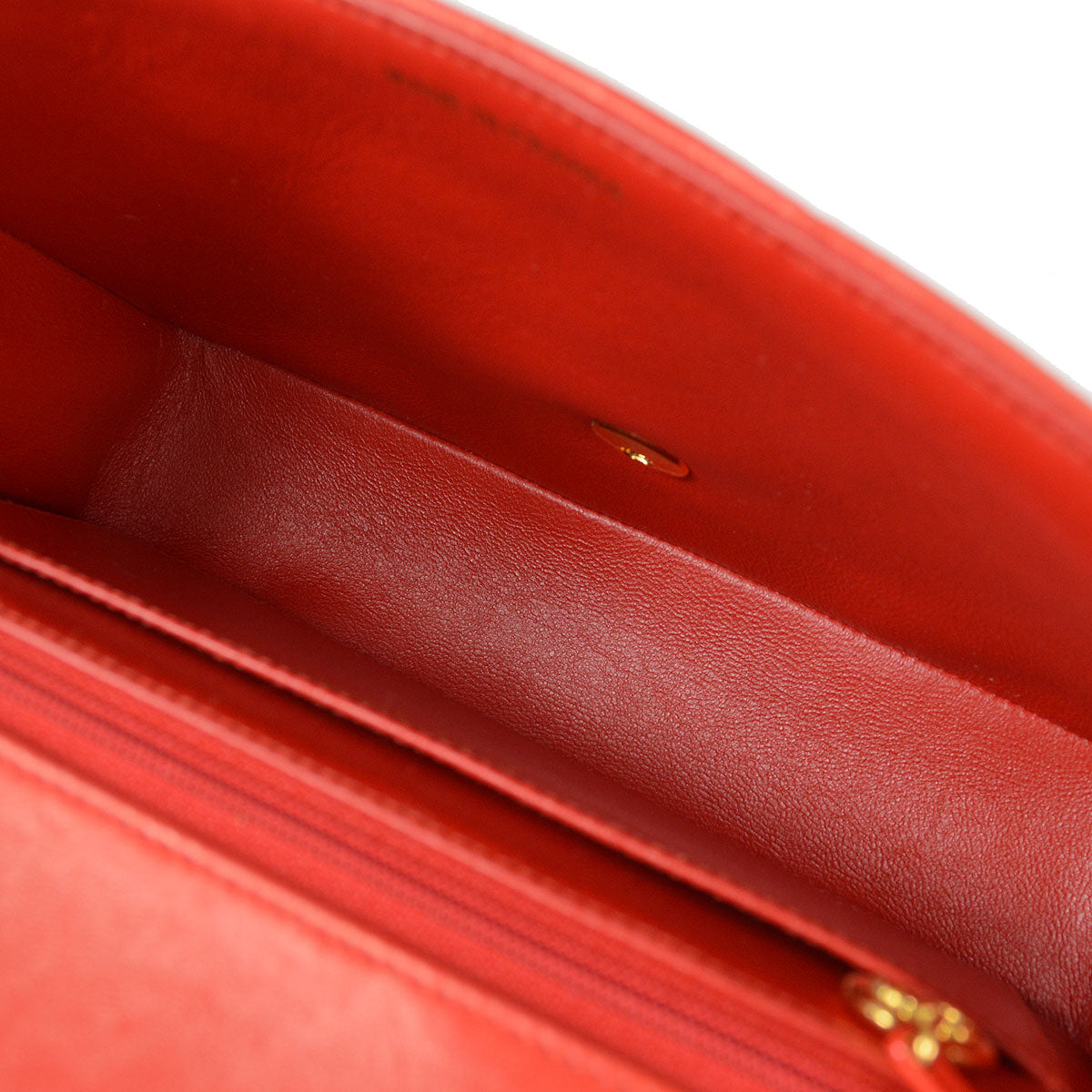 CHANEL 1994-1996 Border Flap Small Red Lambskin