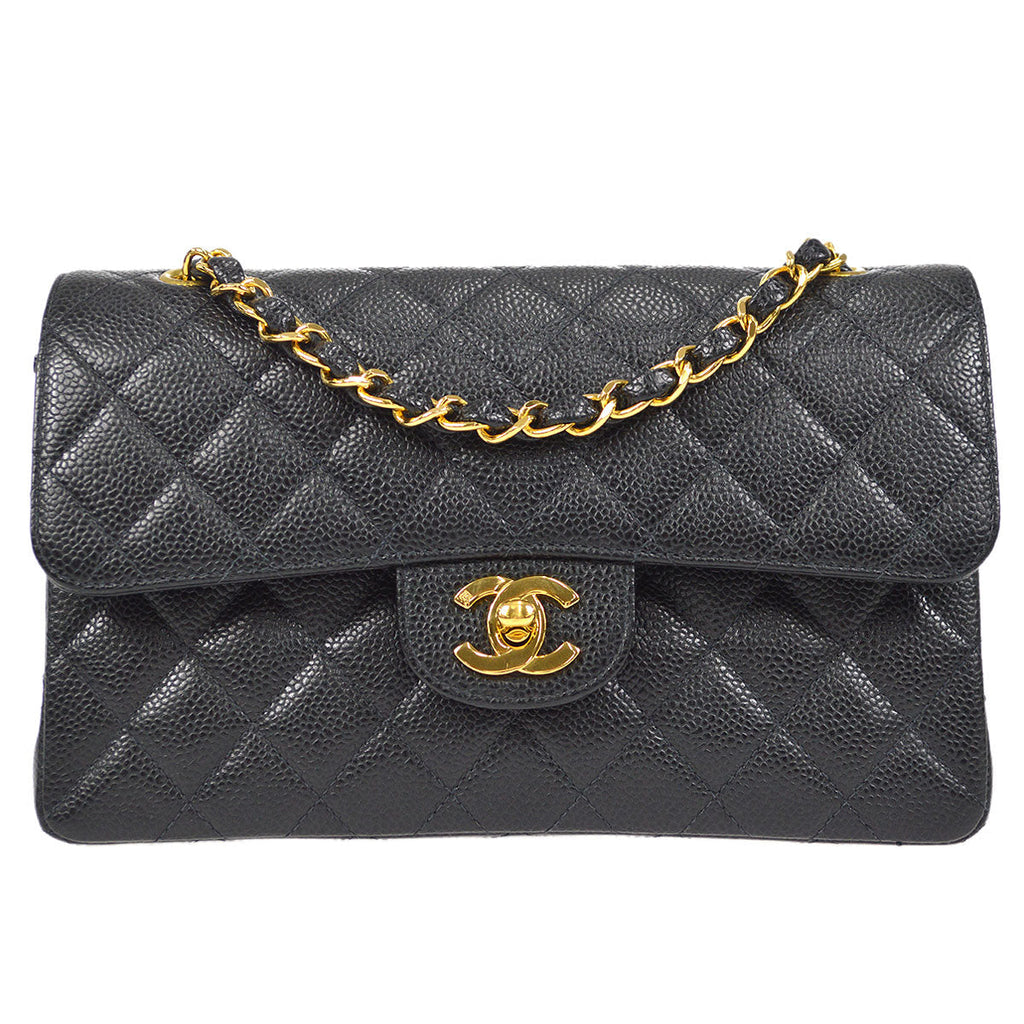 CHANEL 2000-2001 Classic Double Flap Small Black Caviar