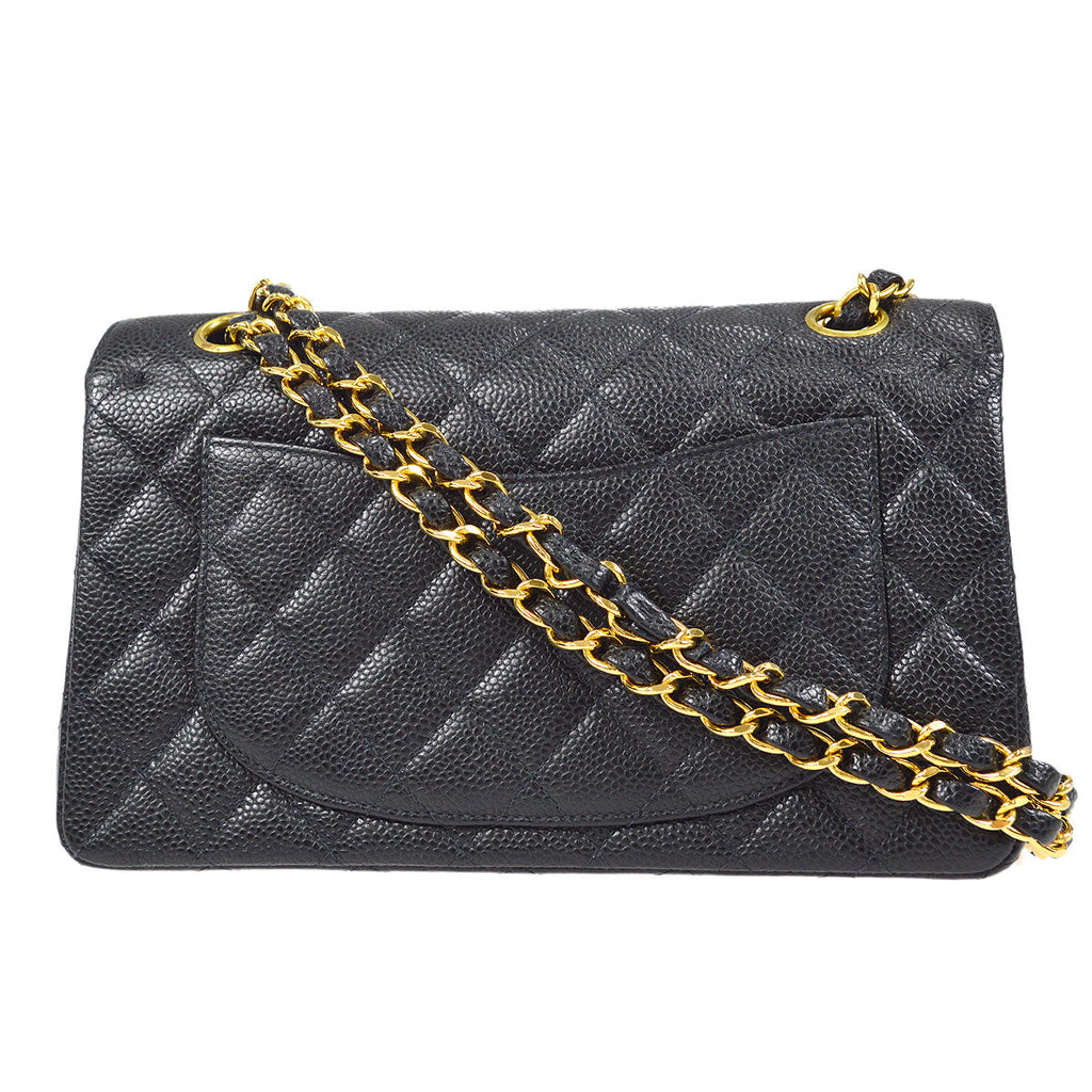 CHANEL 2000-2001 Classic Double Flap Small Black Caviar