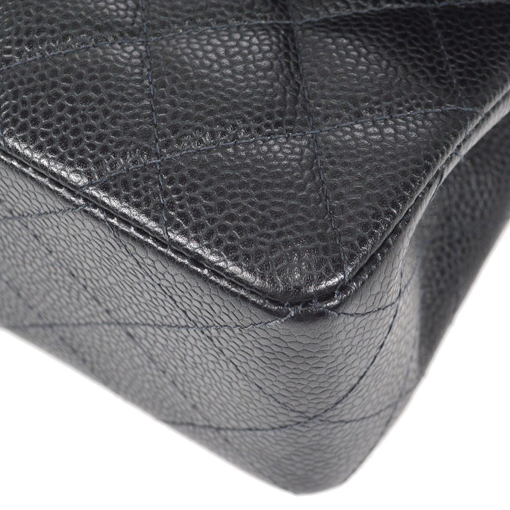 CHANEL 2000-2001 Classic Double Flap Small Black Caviar