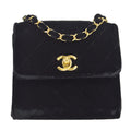 CHANEL 1991-1994 Cube Flap Mini Black Velvet