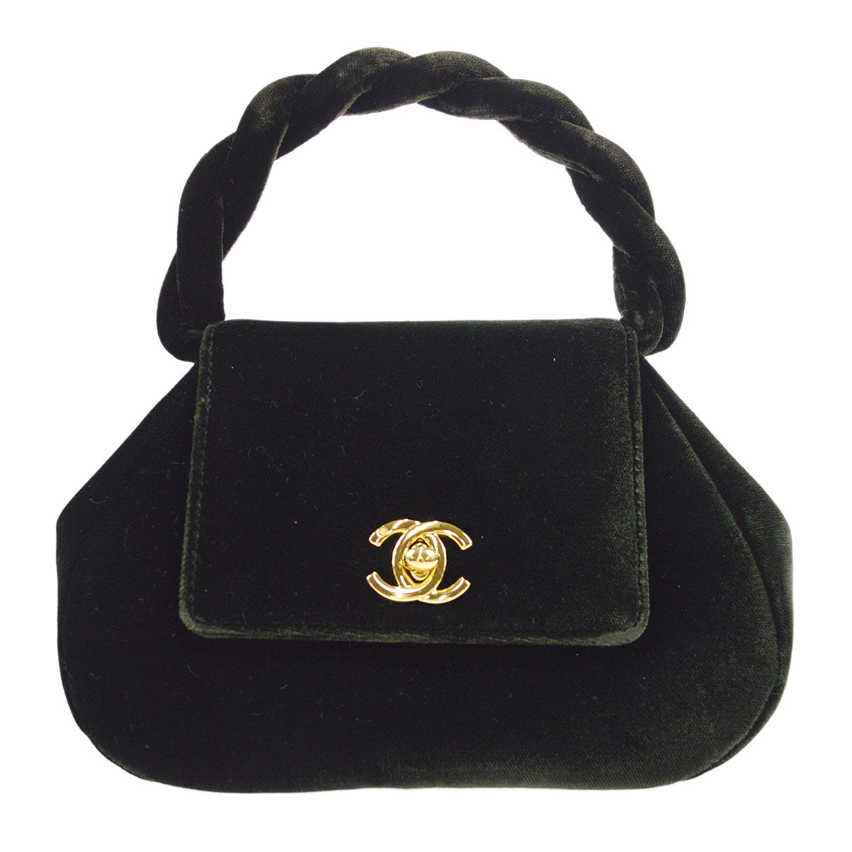CHANEL * 1994-1996 Handbag Dark Green Velvet