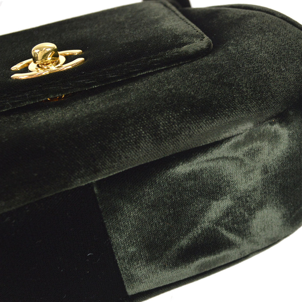 CHANEL * 1994-1996 Handbag Dark Green Velvet