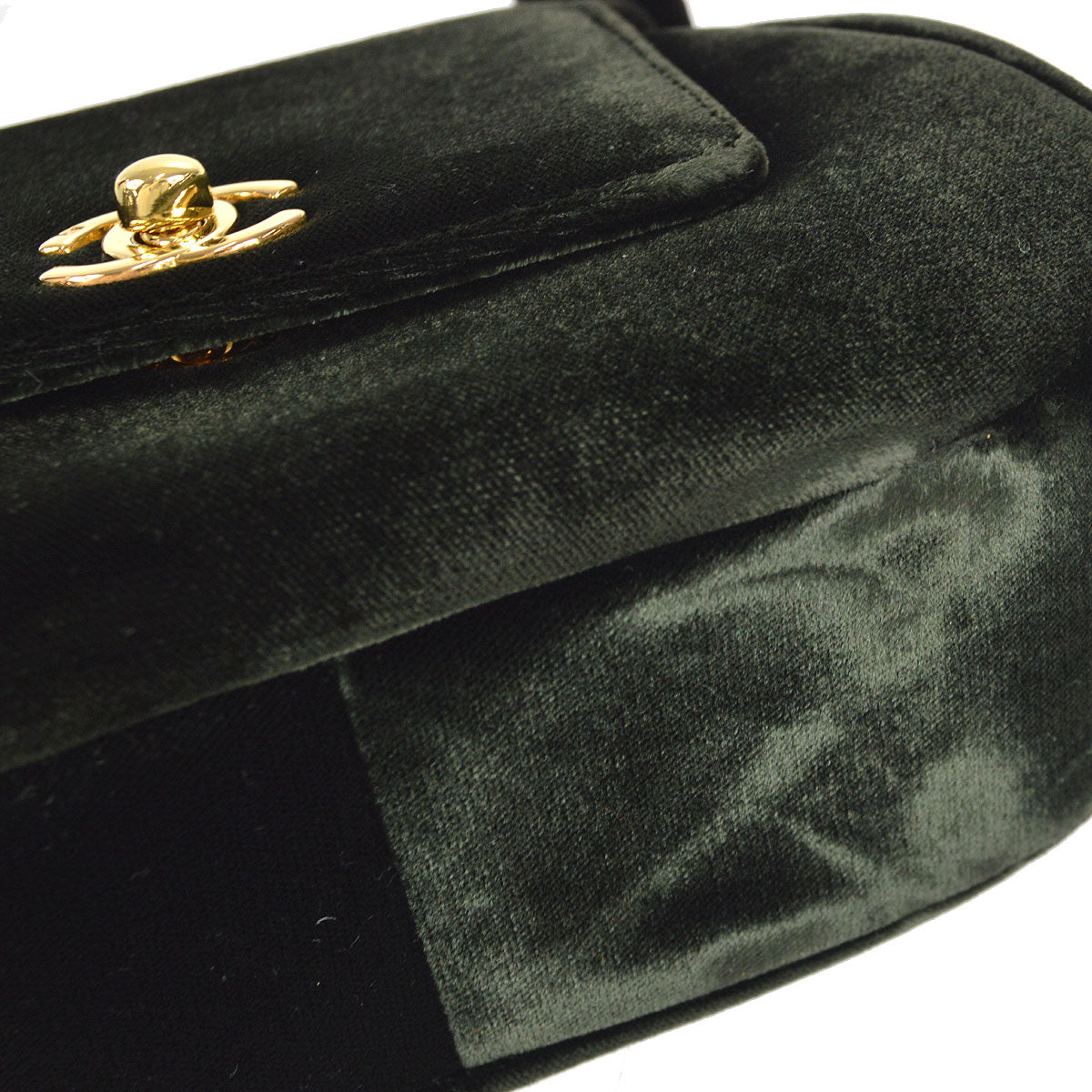 CHANEL * 1994-1996 Handbag Dark Green Velvet