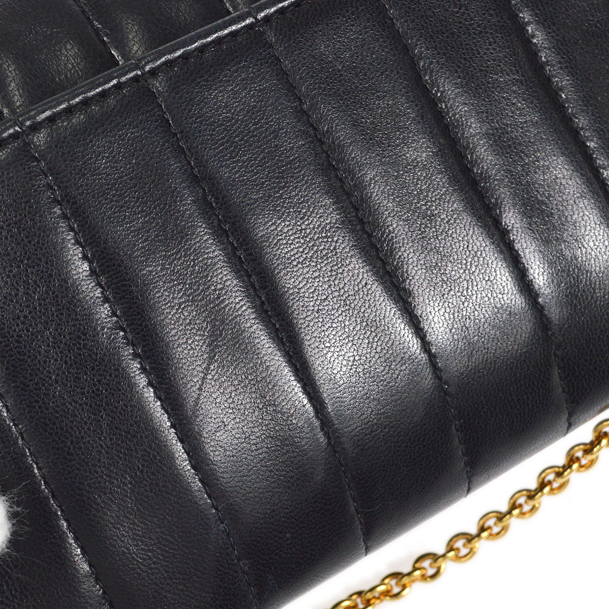CHANEL 1991-1994 Vertical Straight Flap Mini Black Lambskin