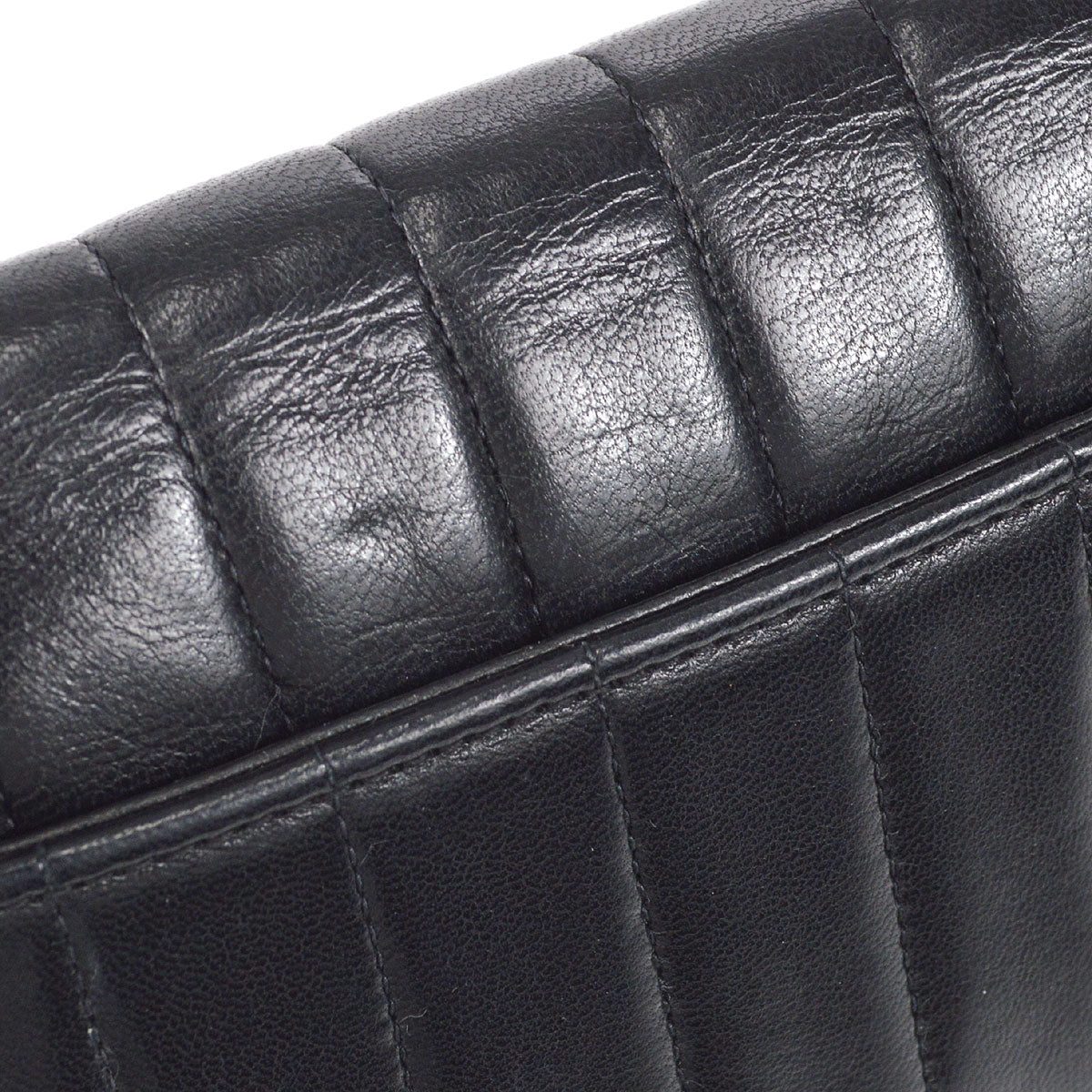 CHANEL 1991-1994 Vertical Straight Flap Mini Black Lambskin