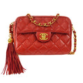 CHANEL 1991-1994 Pocket Camera Bag Mini Red Lambskin