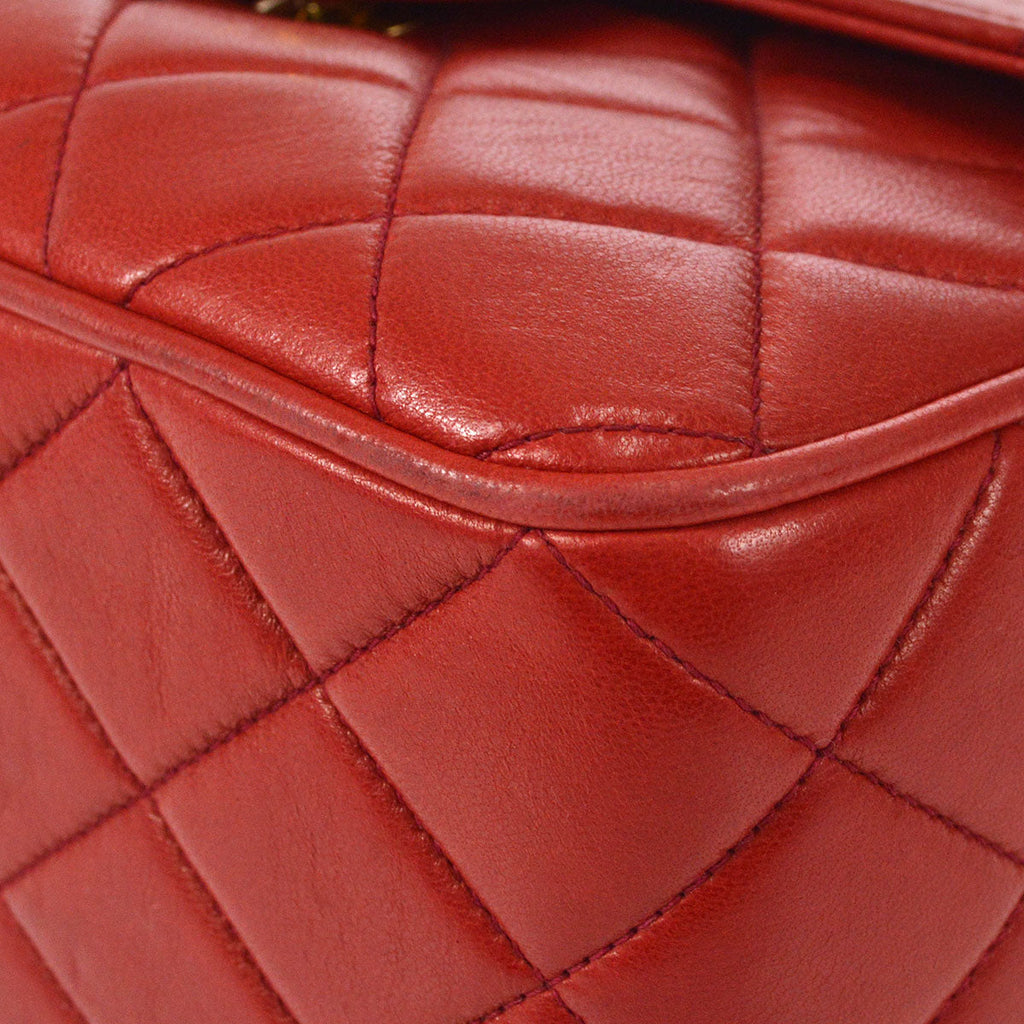 CHANEL 1991-1994 Pocket Camera Bag Mini Red Lambskin