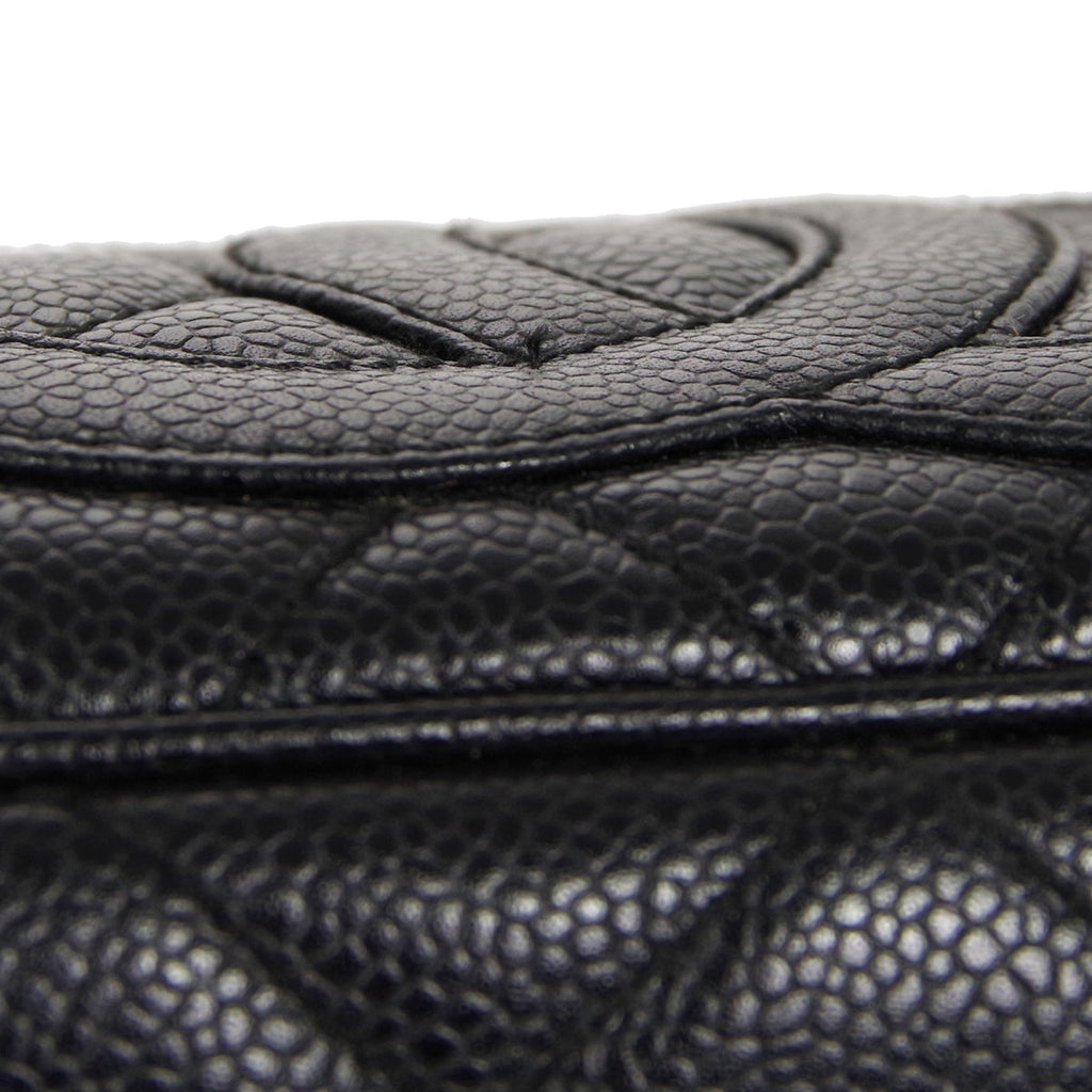 CHANEL 2001-2003 Shoulder Bag Black Caviar