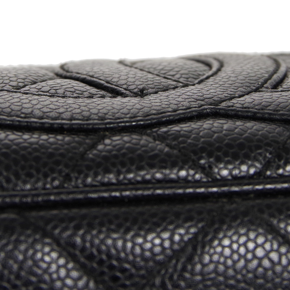 CHANEL 2001-2003 Shoulder Bag Black Caviar
