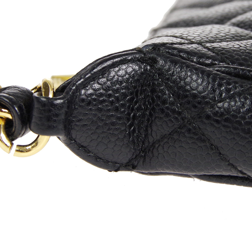 CHANEL 2001-2003 Shoulder Bag Black Caviar