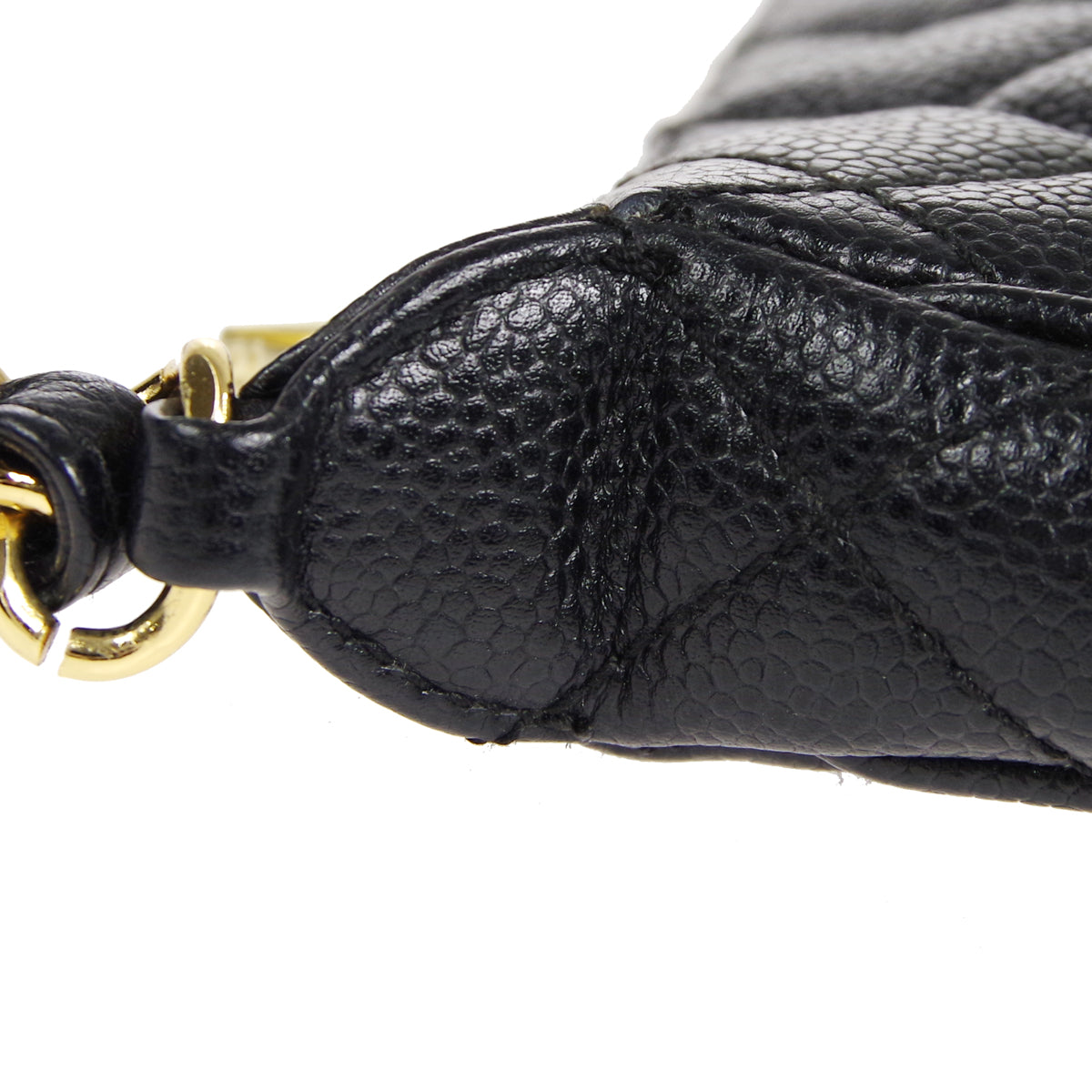 CHANEL 2001-2003 Shoulder Bag Black Caviar