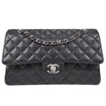 CHANEL Classic Double Flap Medium Shoulder Bag Black Caviar