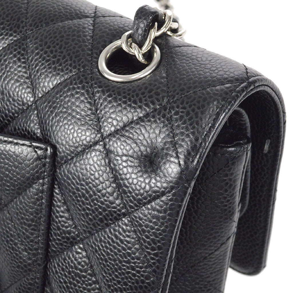 CHANEL Classic Double Flap Medium Shoulder Bag Black Caviar
