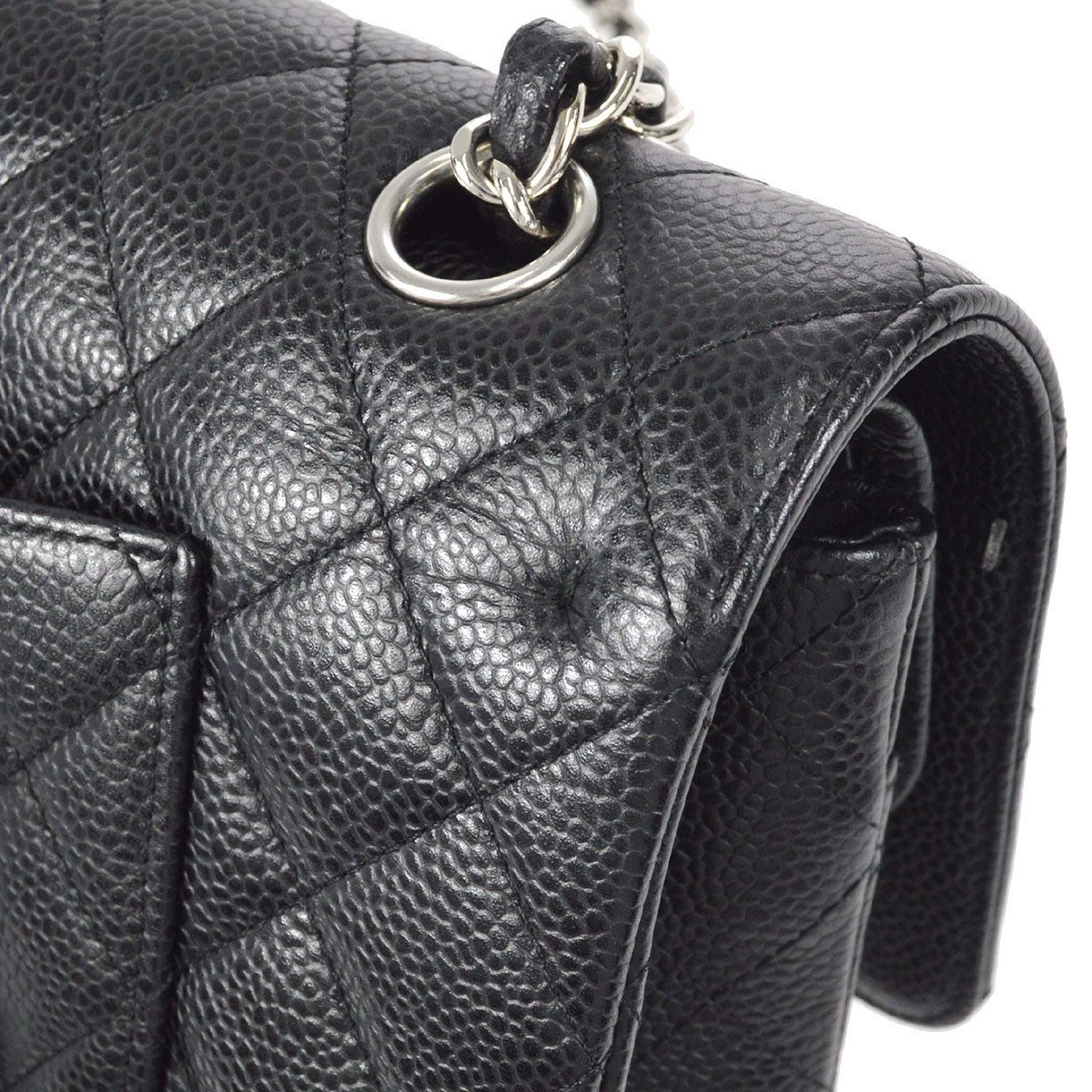 CHANEL Classic Double Flap Medium Shoulder Bag Black Caviar