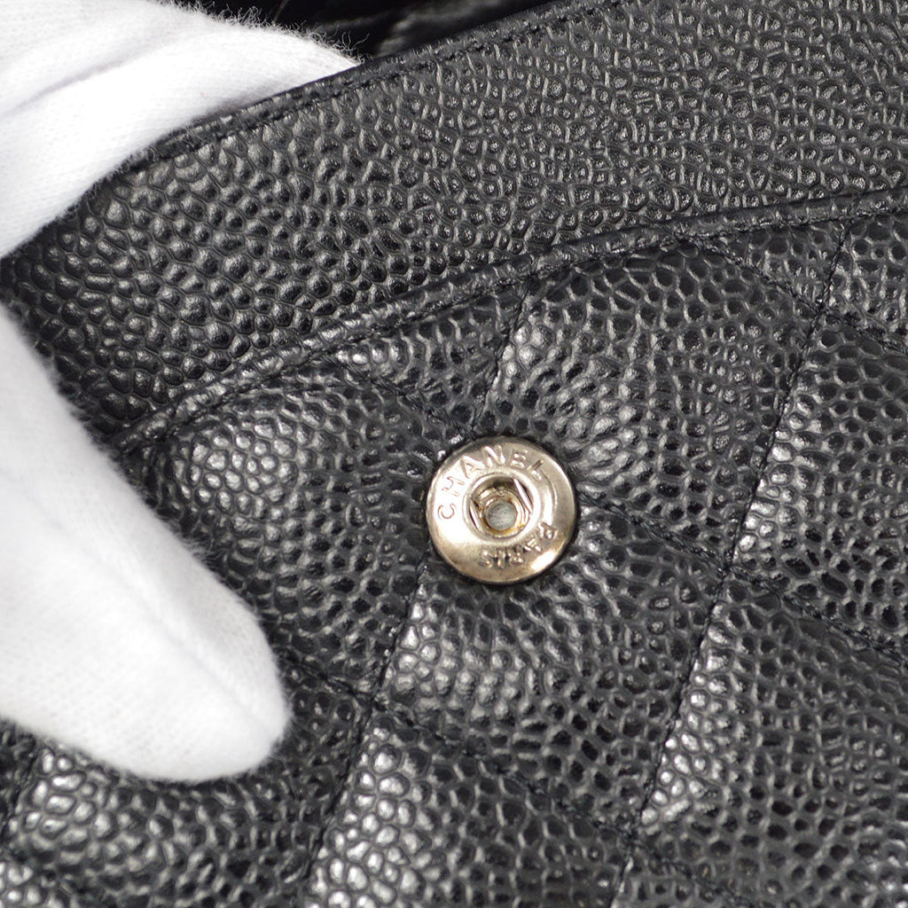 CHANEL Classic Double Flap Medium Shoulder Bag Black Caviar