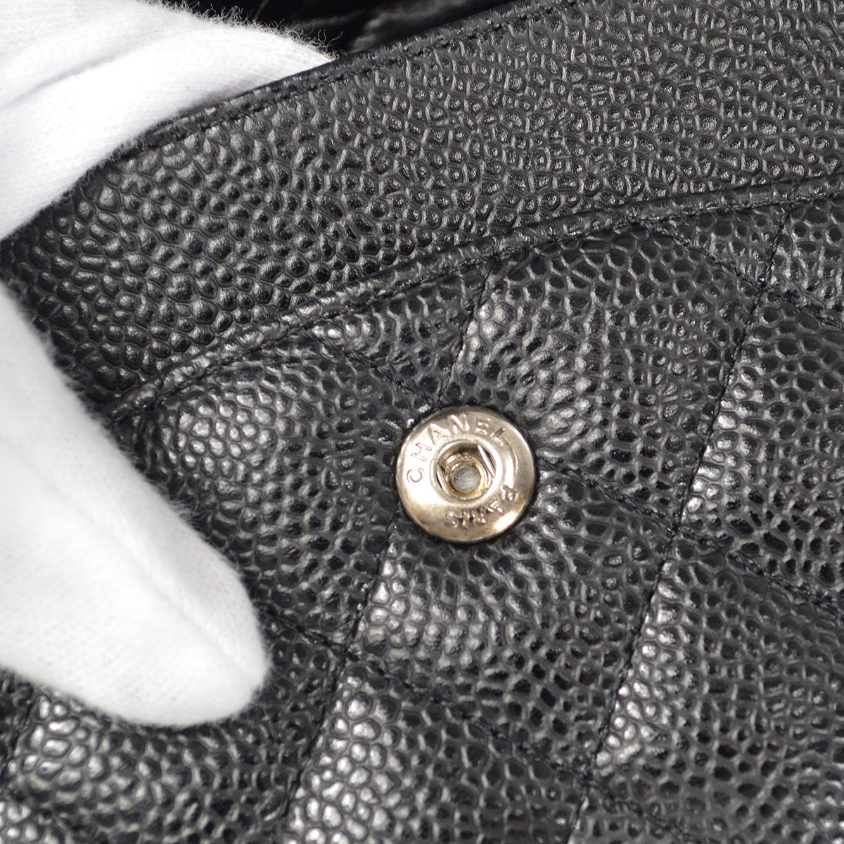 CHANEL Classic Double Flap Medium Shoulder Bag Black Caviar