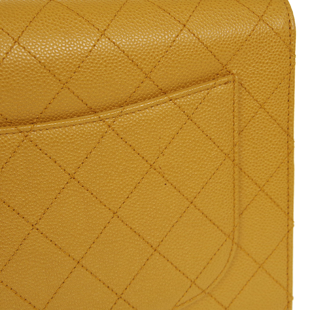 CHANEL 1998 Classic Single Flap Jumbo Camel Caviar