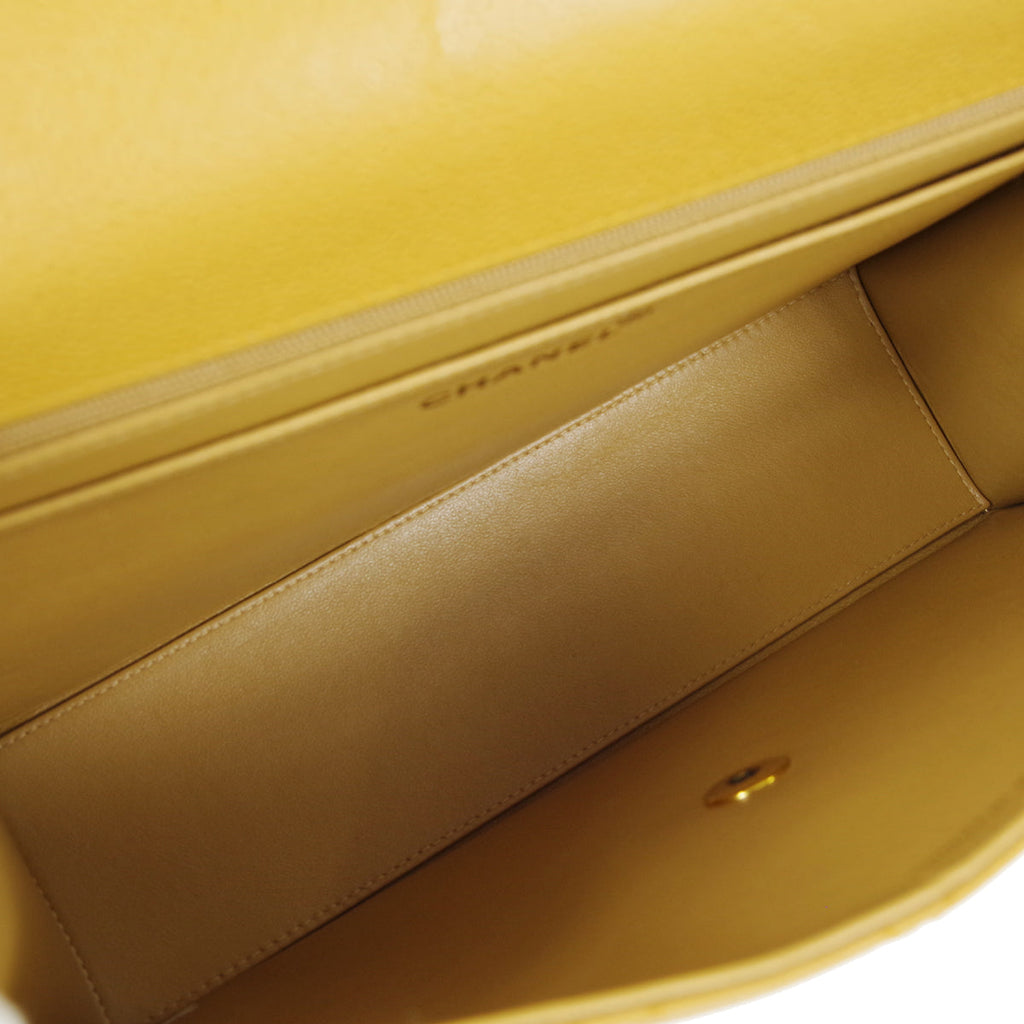 CHANEL 1998 Classic Single Flap Jumbo Camel Caviar