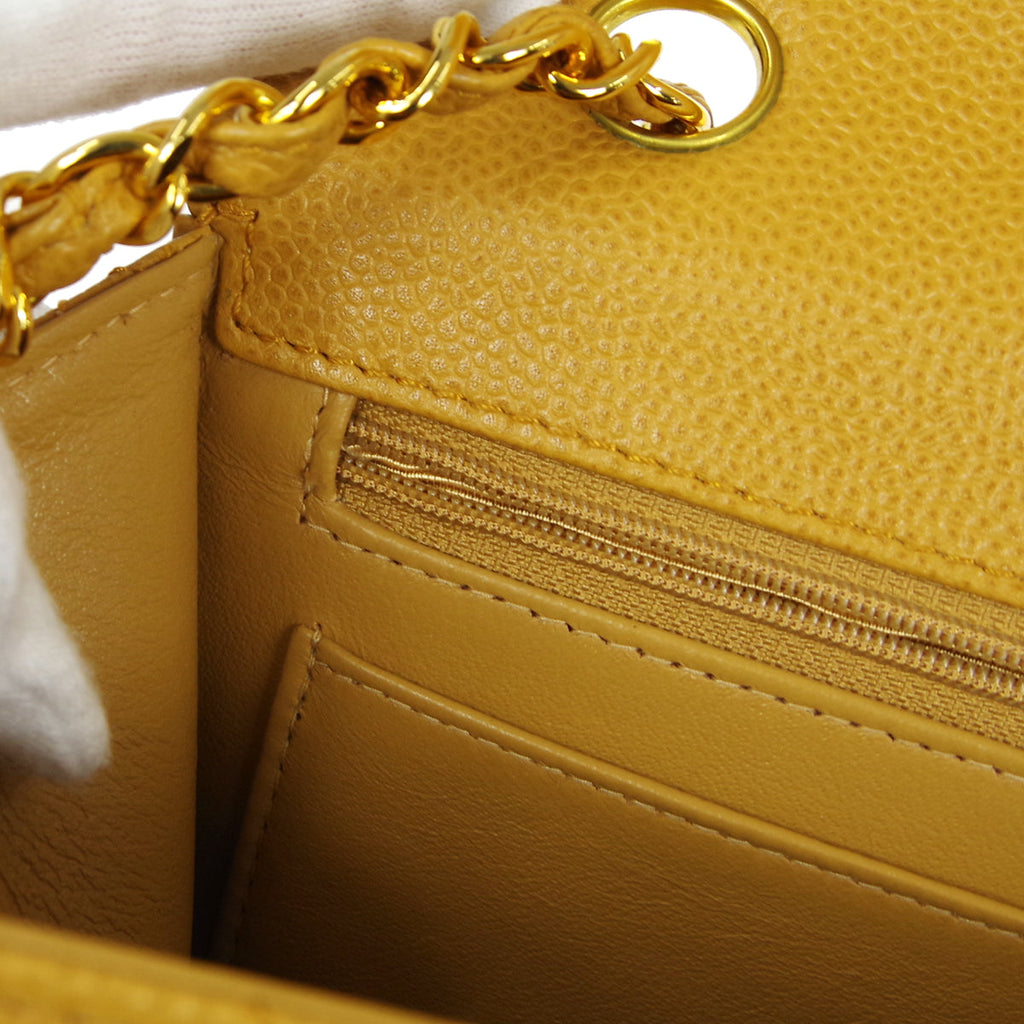 CHANEL 1998 Classic Single Flap Jumbo Camel Caviar