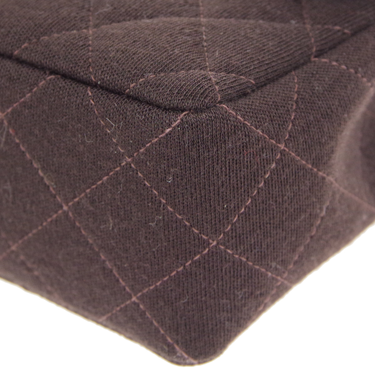 CHANEL 1996-1997 Classic Square Flap Mini 17 Brown Jersey