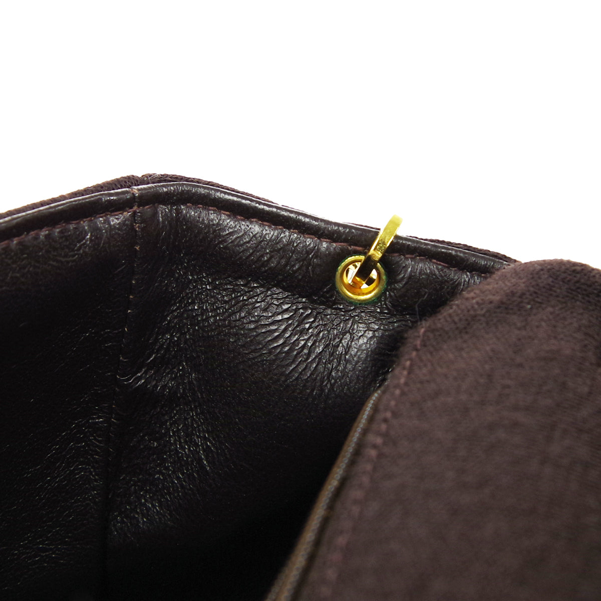 CHANEL 1996-1997 Classic Square Flap Mini 17 Brown Jersey