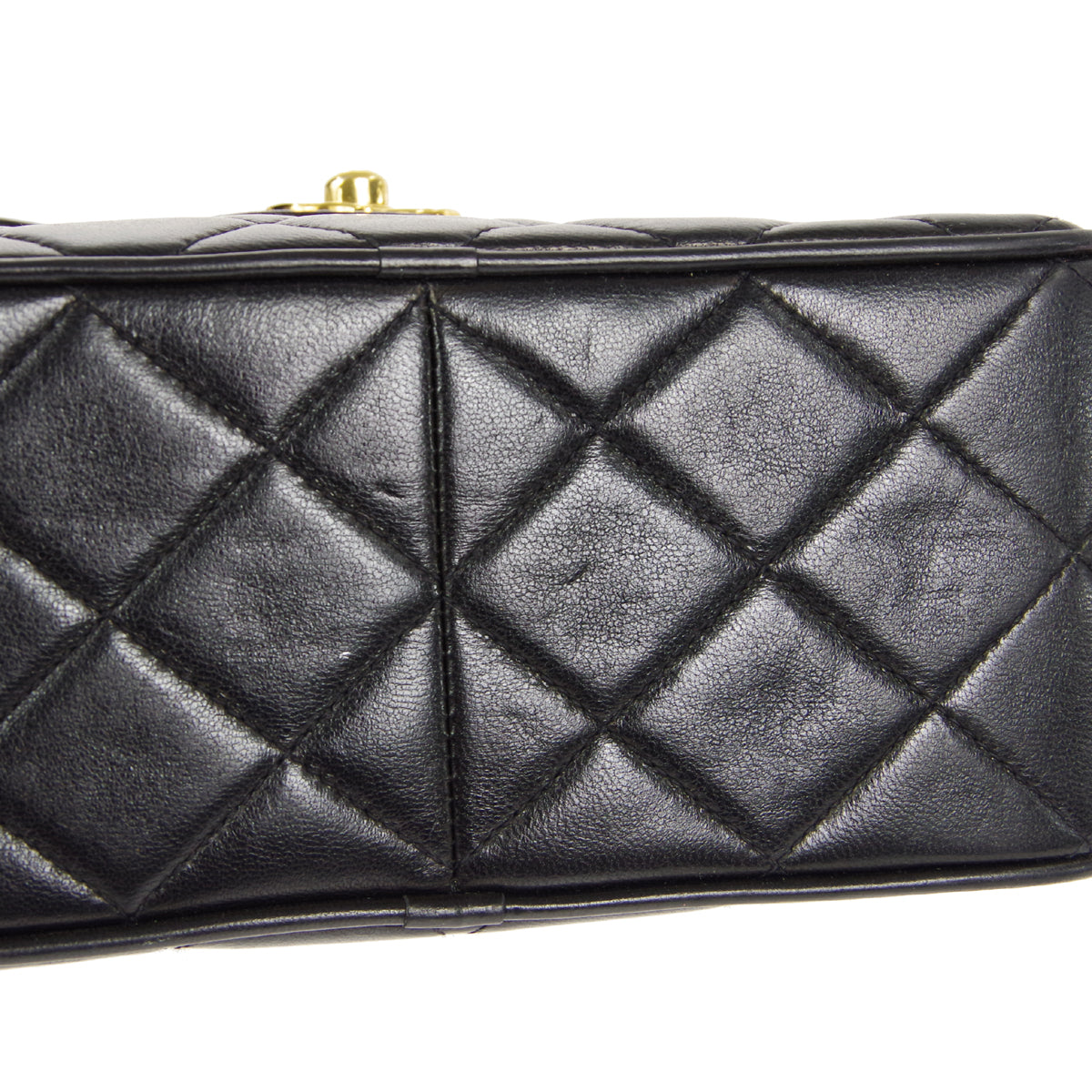 CHANEL 1991-1994 Pocket Camera Bag Mini Black Lambskin