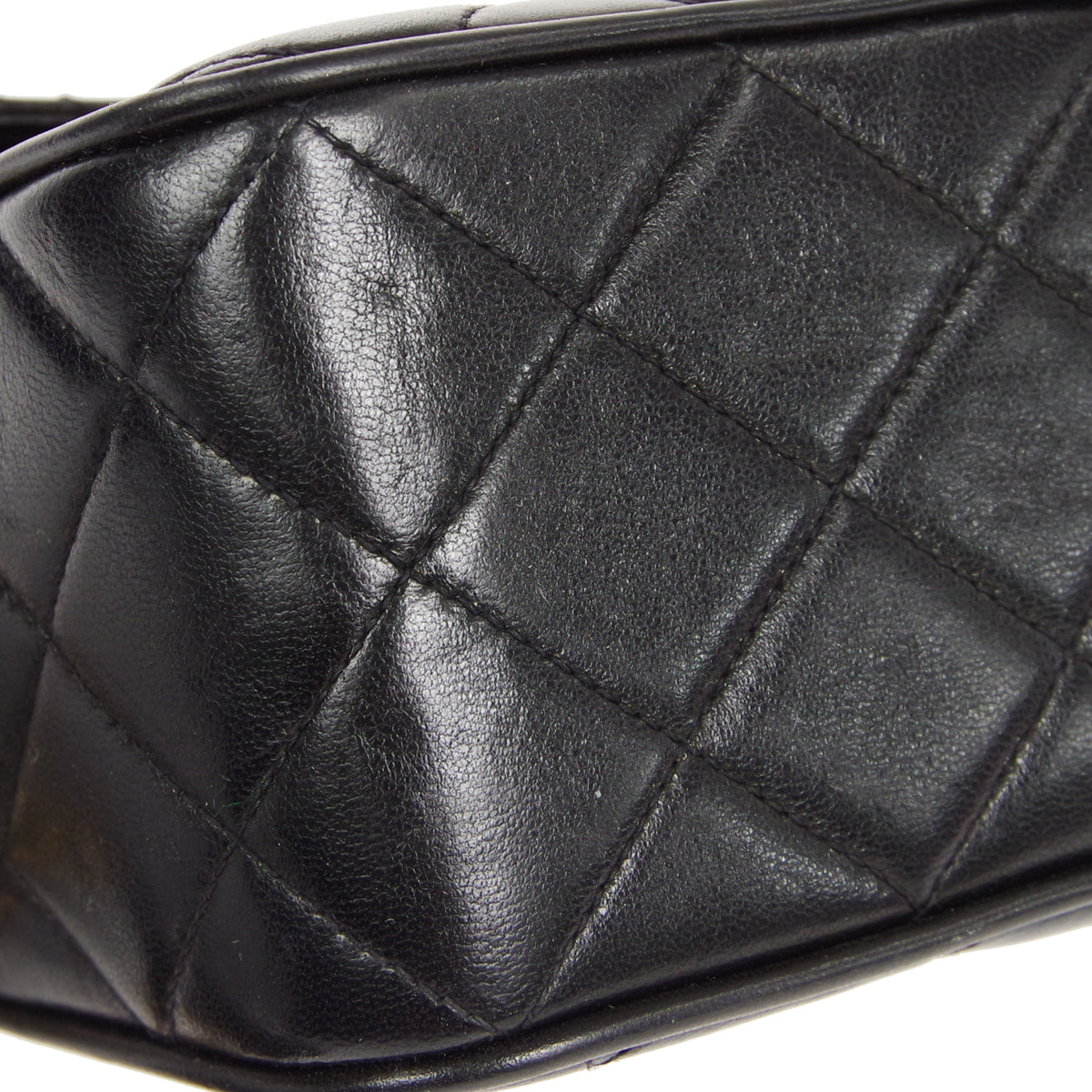 CHANEL 1991-1994 Pocket Camera Bag Mini Black Lambskin