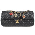 CHANEL 2009-2010 Heart Charm East West Black Lambskin
