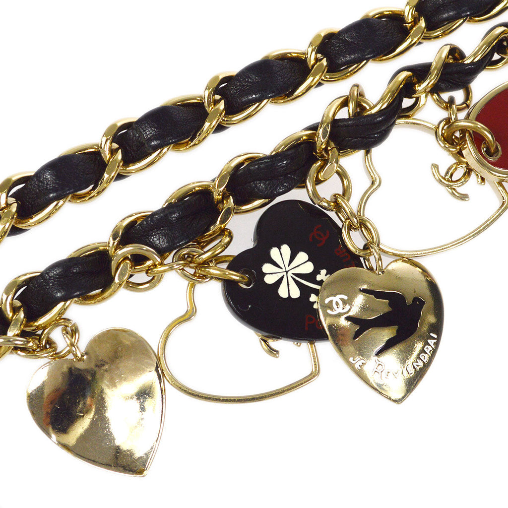 CHANEL 2009-2010 Heart Charm East West Black Lambskin