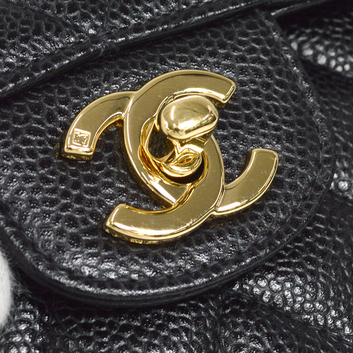 CHANEL 2001-2003 Classic Double Flap Medium Black Caviar