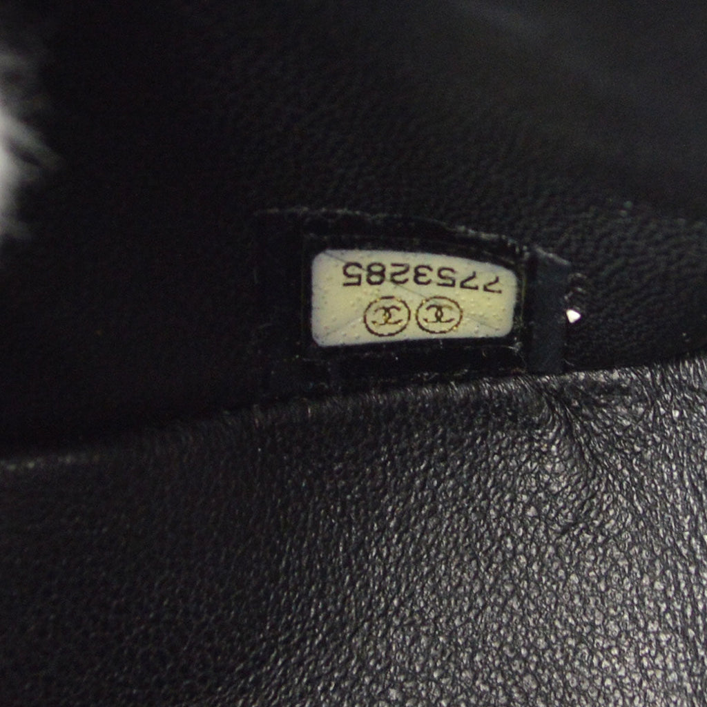 CHANEL 2001-2003 Classic Double Flap Medium Black Caviar
