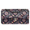 CHANEL 2004-2006 Cosmetic Printed Classic Single Flap Medium Satin