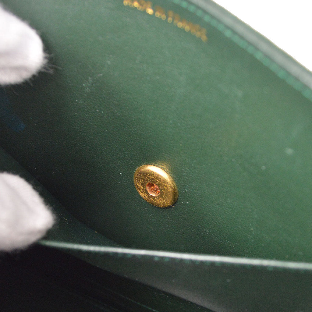 CHANEL 1989-1991 Trapezoid Flap Medium Green Suede