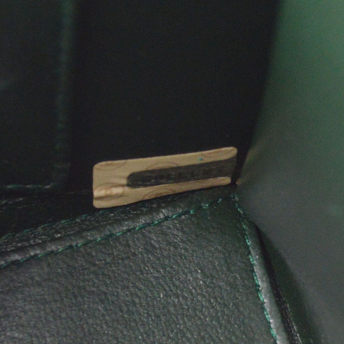 CHANEL 1989-1991 Trapezoid Flap Medium Green Suede