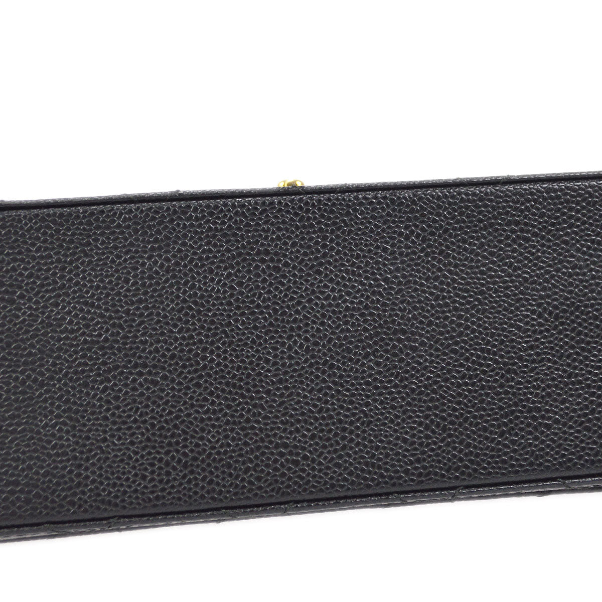 CHANEL 1998 Straight Flap Shoulder Bag Black Caviar
