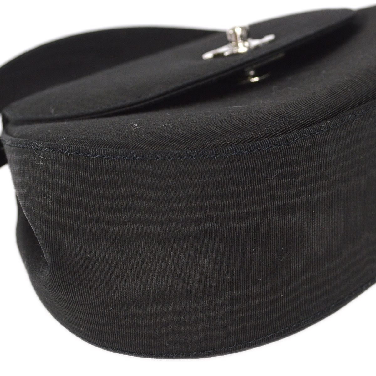 CHANEL 1997-1999 Handbag SHW Black Canvas