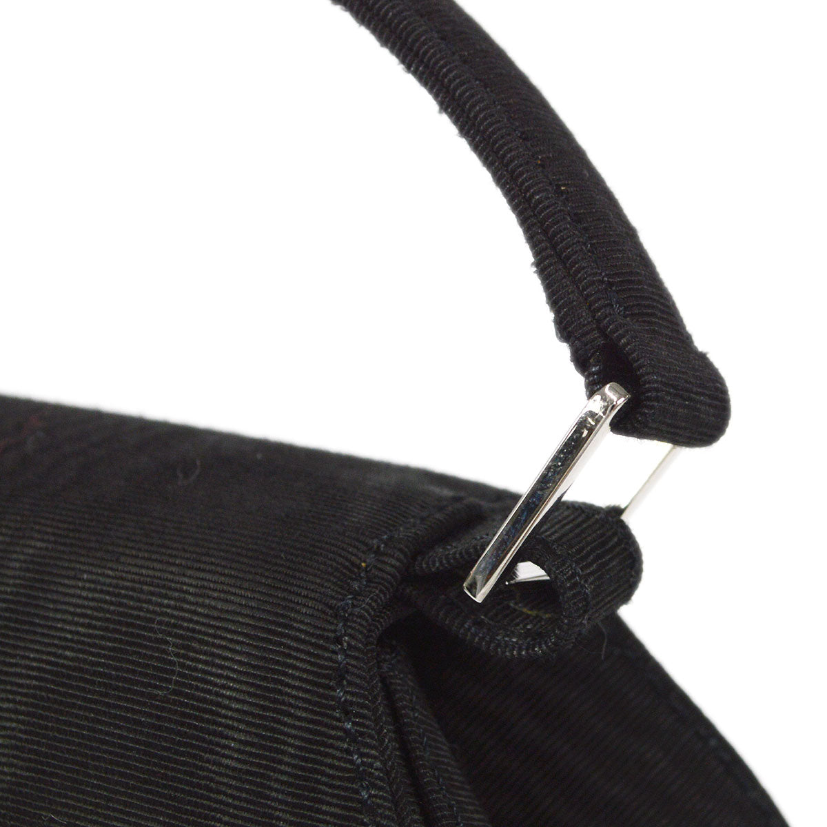CHANEL 1997-1999 Handbag SHW Black Canvas