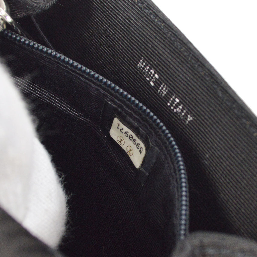 CHANEL 1997-1999 Handbag SHW Black Canvas