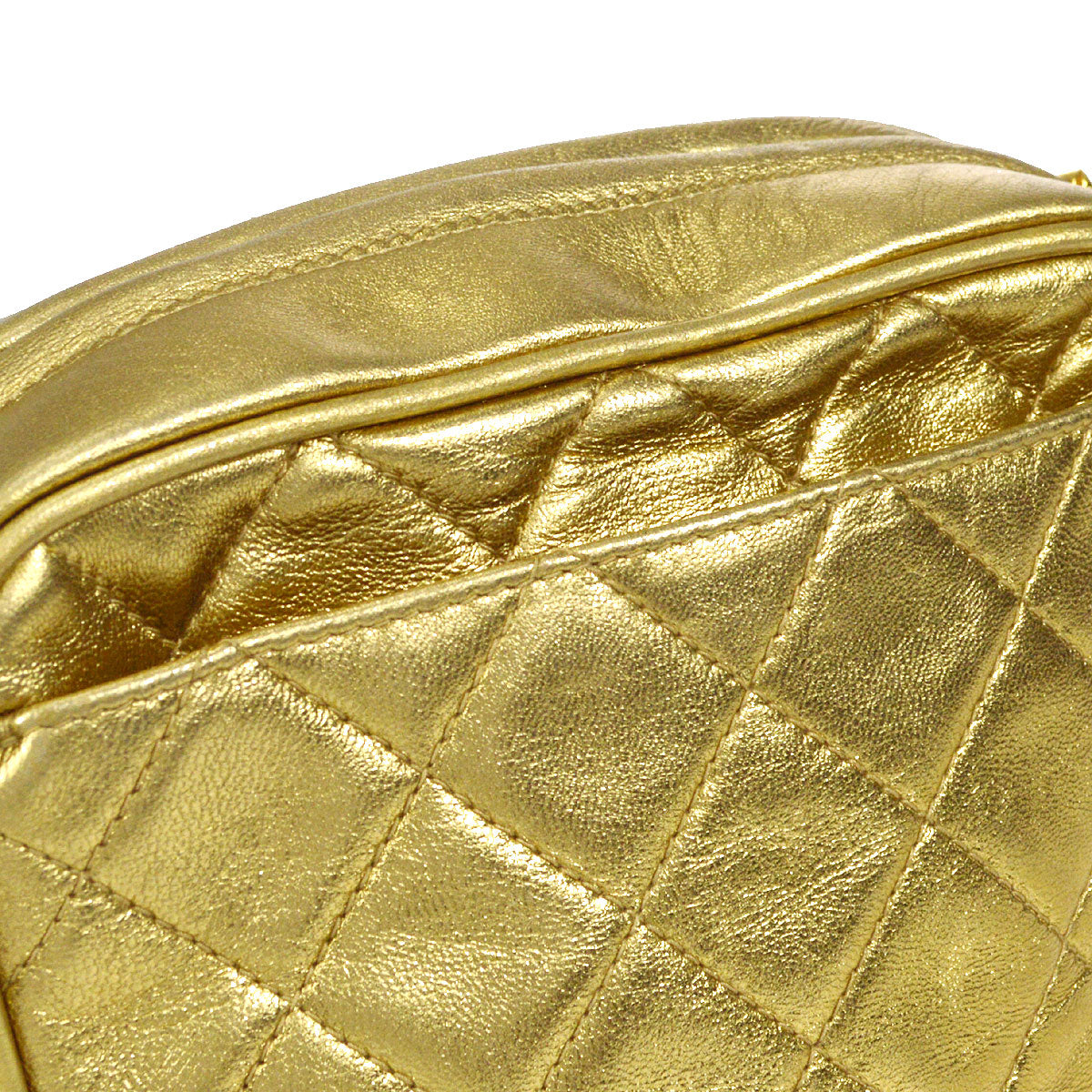 CHANEL 1991-1994 Pocket Camera Bag Mini Gold Lambskin