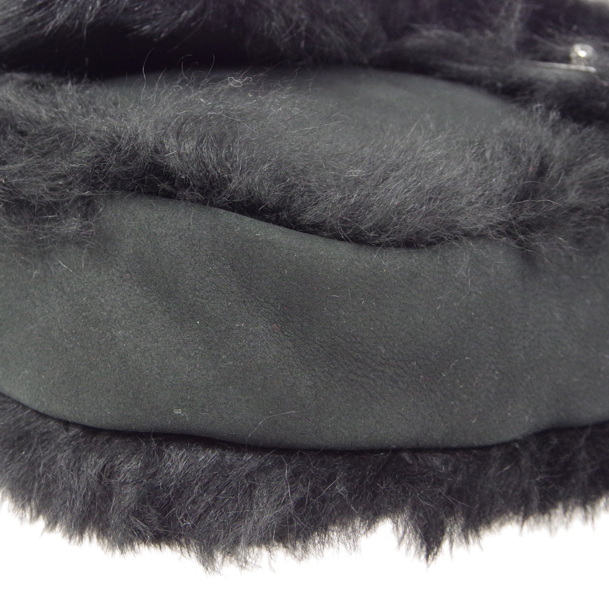 CHANEL 2006-2008 Sport Line Flap Jumbo Black Sheepskin Fur
