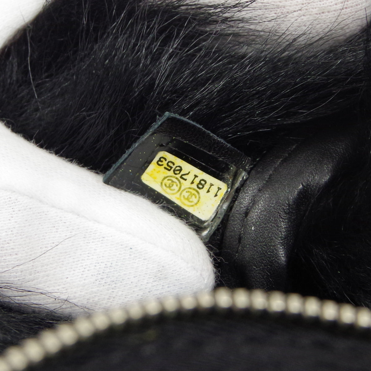 CHANEL 2006-2008 Sport Line Flap Jumbo Black Sheepskin Fur