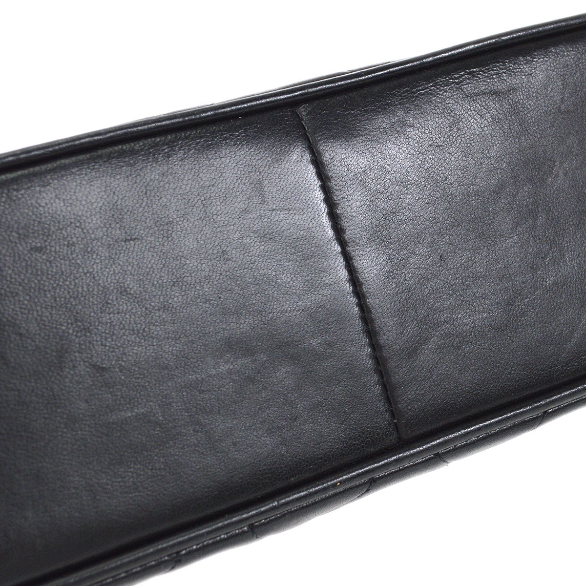 CHANEL 1990s Round Flap Small Black Lambskin