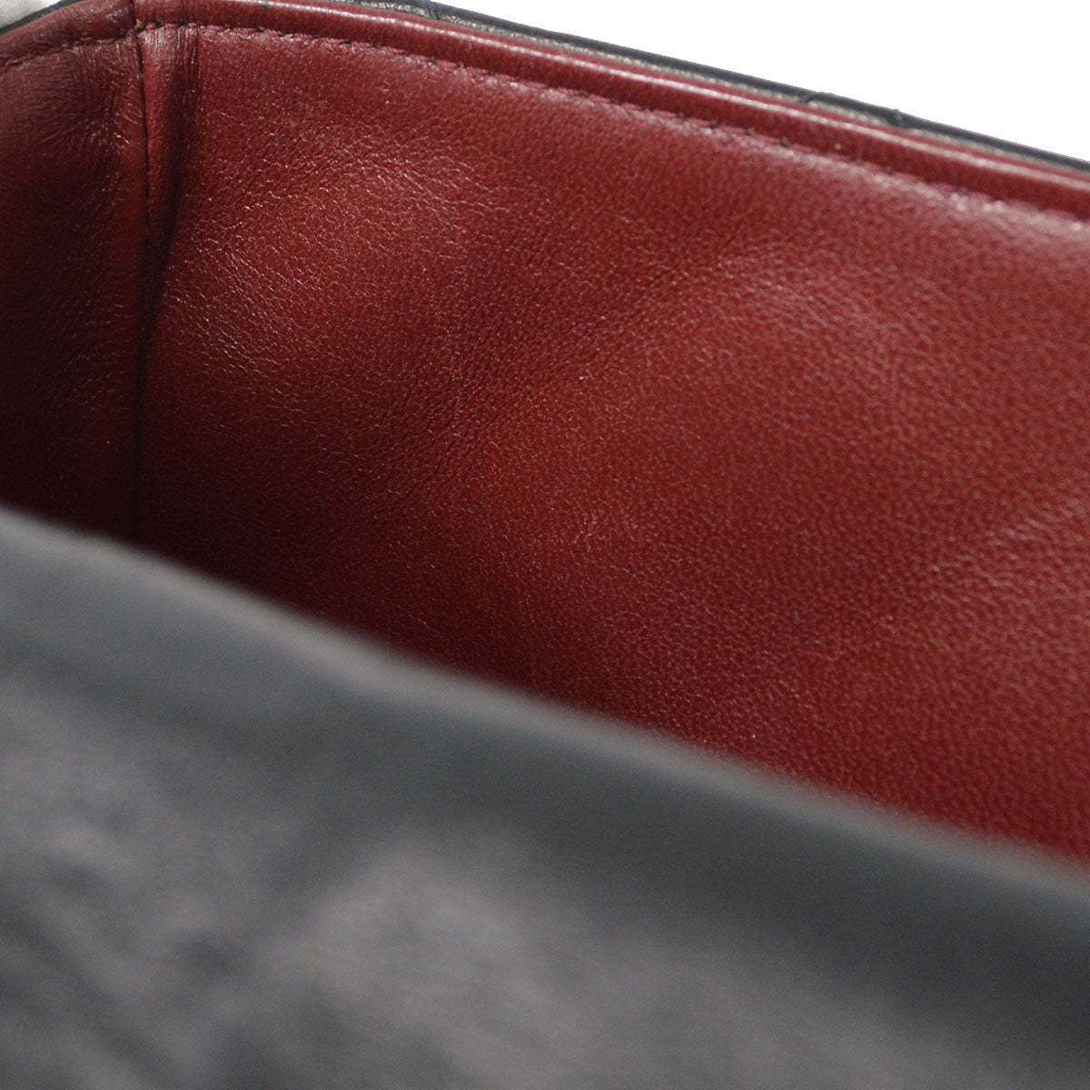 CHANEL 1990s Round Flap Small Black Lambskin