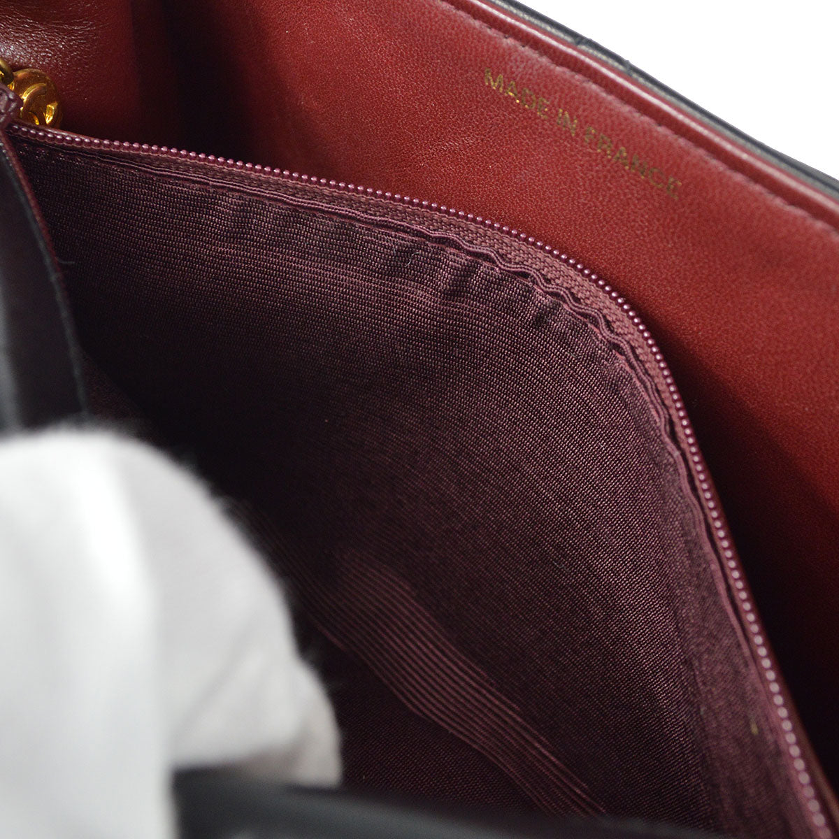 CHANEL 1990s Round Flap Small Black Lambskin