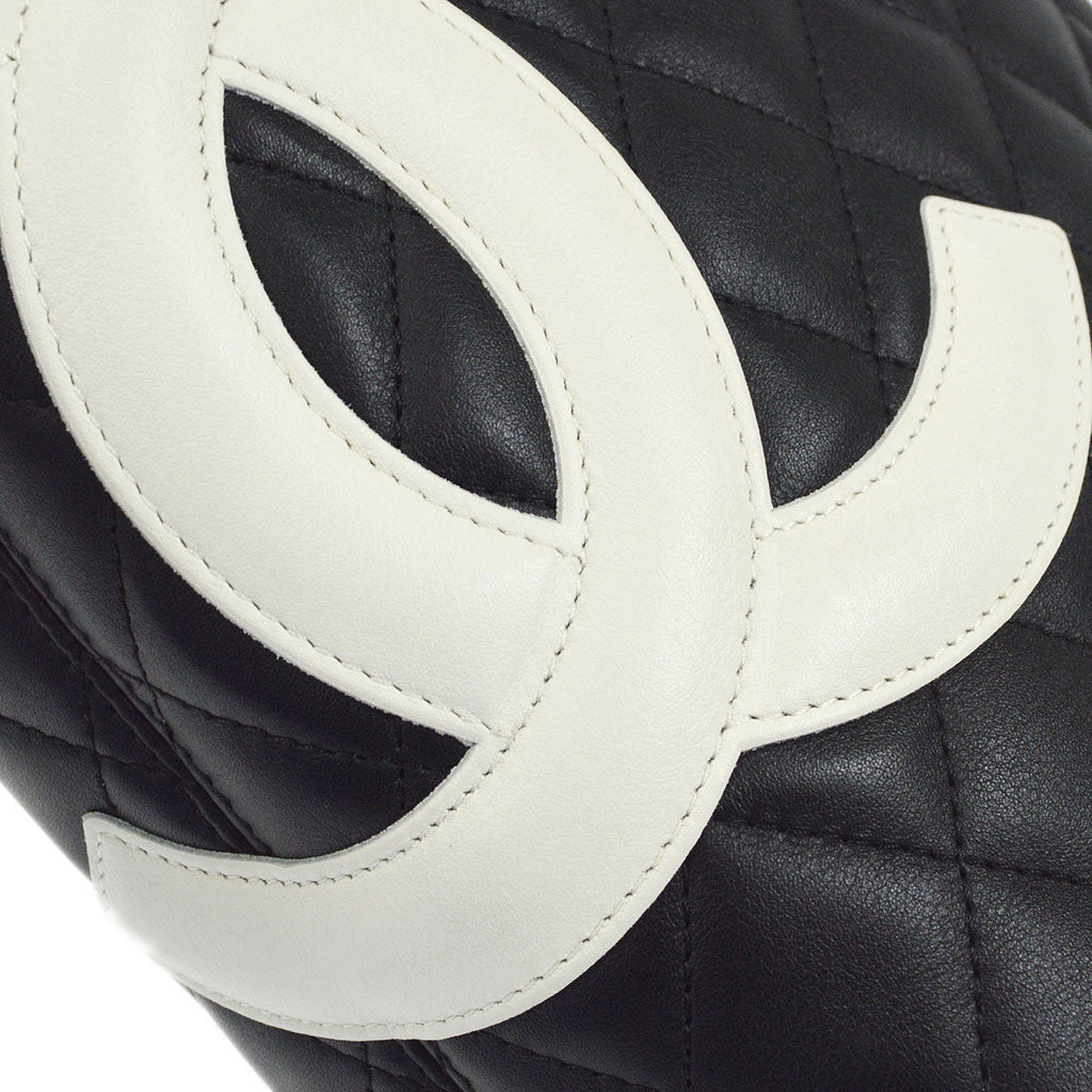 CHANEL 2004-2005 Cambon Ligne Handbag Black Calfskin